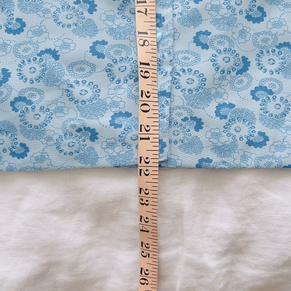 True Vintage 1970s Blue Floral Button Front Top Size Medium Festival Hippie - Picture 8 of 9